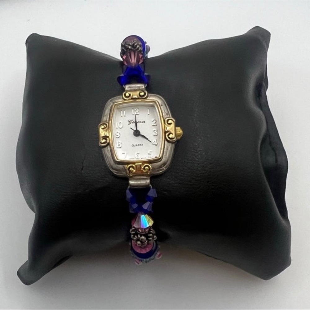 Two Tone Watch Venetian Bead Bracelet Band